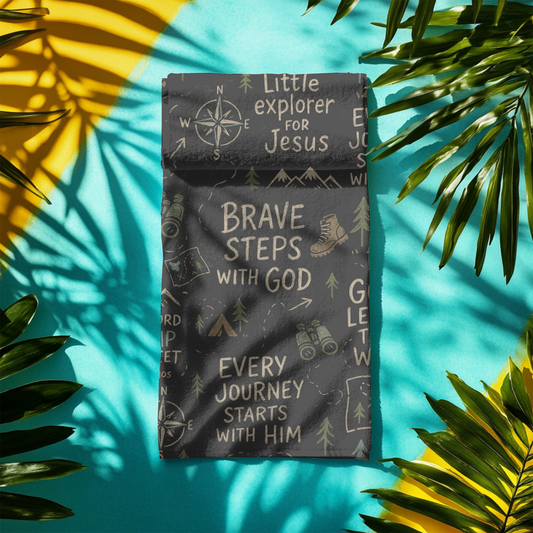 Brave Steps With God Beach Towel