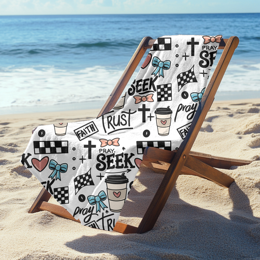 Trust Seek Pray Beach Towel