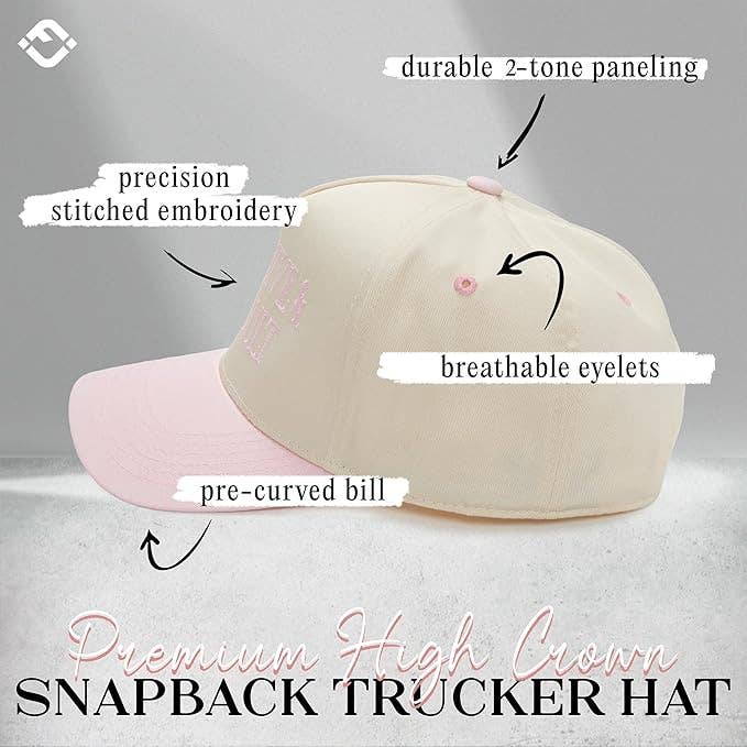 2-Tone Embroidered Cap - Expensive & Difficult - Rose/Beige